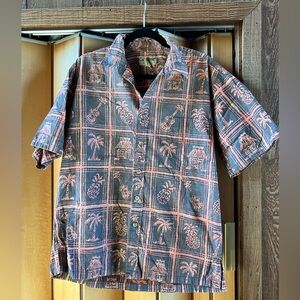 Cooke Street (Men’s M) Hawaiian Casual Cotton Shirt Ukulele Pineapple Tropical